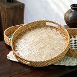 Mother-of-Pearl Rattan Tray