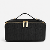 Quilted Cosmetic Storage Bag with Handle