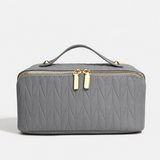 Quilted Cosmetic Storage Bag with Handle