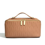 Quilted Cosmetic Storage Bag with Handle