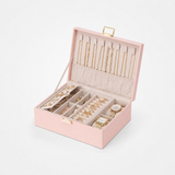 Everyday Keepsake 2-Layer Large Leather Jewelry Box Organizer with Removable Tray & Watch Pillow