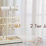 Quiet Luxe 2-Tier Jewelry Holder Organizer with Tray