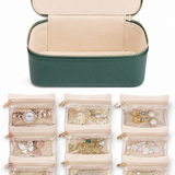 Travel Ritual · Maidenhood Faux Leather Jewelry Organizer with 12 Visible Pouches