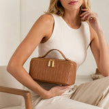 Quilted Cosmetic Storage Bag with Handle