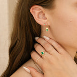 Emerald Flat Back Stud Earring