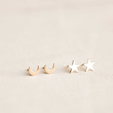 Crescent Moon Stud Earrings