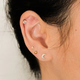 Crescent Moon Stud Earrings