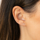 Curved Diamond Flat Back Stud Earring