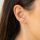 Curved Diamond Flat Back Stud Earring