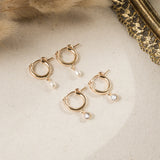 Pearl Drop Hoop Earrings