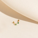 Emerald Flat Back Stud Earring