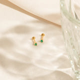 Emerald Flat Back Stud Earring