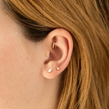 Triple Ball Flat Back Stud Earring