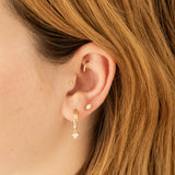 Triple Ball Flat Back Stud Earring