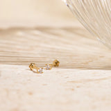 CZ Flat Back Stud Earring