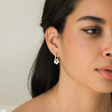 Flower Pearl Hoop Earrings