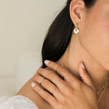 Flower Pearl Hoop Earrings