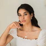 Flower Pearl Hoop Earrings