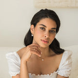 Flower Pearl Hoop Earrings