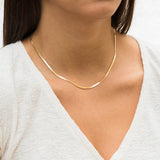 Gold Herringbone Necklace