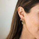 Jade Flower Hoop Earrings