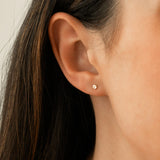 Tiny Circle CZ Stud Earrings