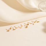 Soie CZ Bezel Stud Earrings