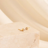 Soie CZ Bezel Stud Earrings