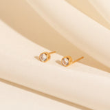 Soie CZ Bezel Stud Earrings