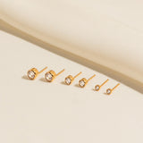 Soie CZ Bezel Stud Earrings