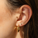 Soie CZ Bezel Stud Earrings