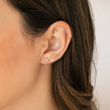 Soie CZ Bezel Stud Earrings