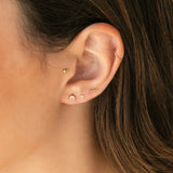 Soie CZ Bezel Stud Earrings
