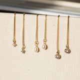 Pearl Drop Threader Earrings