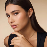Sparkling Pavé Cubic Zirconia Double Huggie Hoops