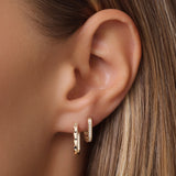 Hammered Zirconia U Hoops Layering Set