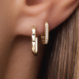 Hammered Zirconia U Hoops Layering Set