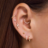 Diamond Lotus Threefold Piercing Set