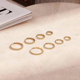 Twisted Beaded Huggie Hoops Stacking Set