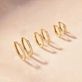 Pavé Zirconia Oval Hoops Layering Set