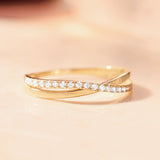Crossover Cubic Zirconia Eternity Ring