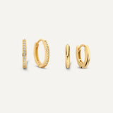 Pavé Zirconia Oval Hoops Layering Set