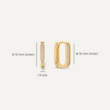 Hammered Zirconia U Hoops Layering Set