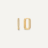 Hammered Zirconia U Hoops Layering Set
