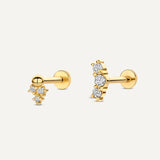 Diamond Cluster Curved Bar Piercing Set