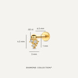 Diamond Cluster Curved Bar Piercing Set