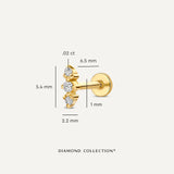 Diamond Lotus Threefold Piercing Set