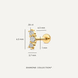 Diamond Cluster Curved Bar Piercing Set