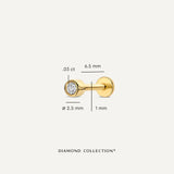 Diamond Bezel Set Round Cut Piercing
