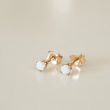 Tiny Opal Stud Earrings